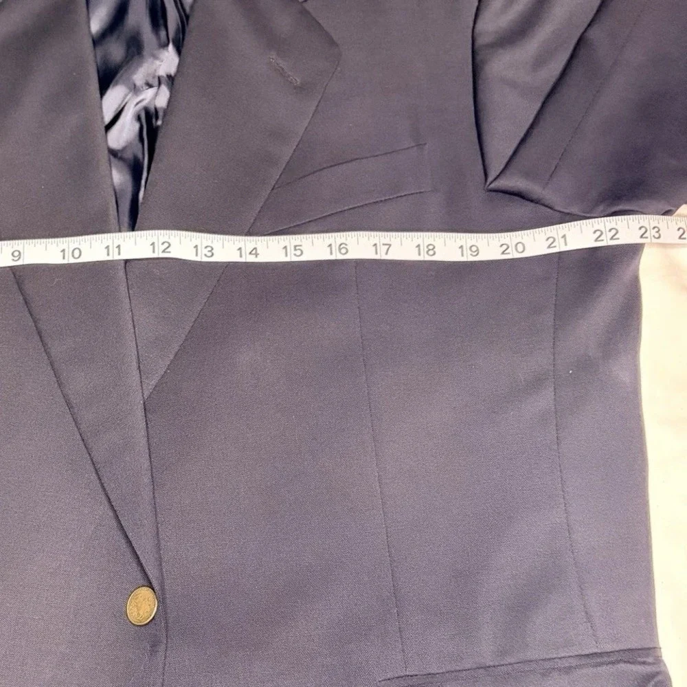Hickey Freeman Neiman Marcus Boardroom Blazer 44R 100% Wool Navy Mens Sport Coat